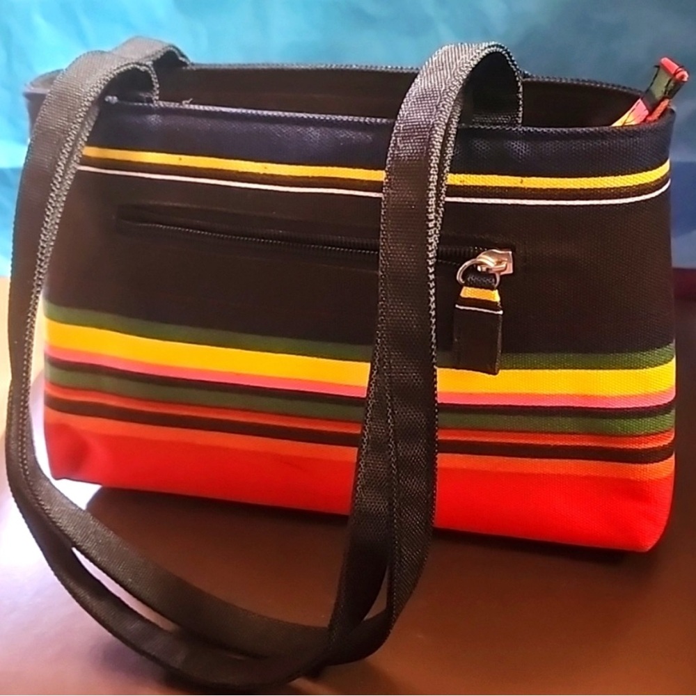 Nwot Striped Multicolor Canvas Mini Tote Bag